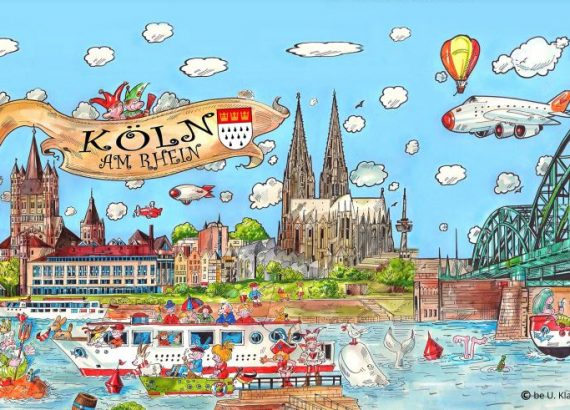 Cologne design cartoon by KLAUST be U. copyright KLAUST